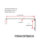 CMTB8X30, 8" Pull Handle with 30" Towel Bar, Pull handle Towel Bar Combination Sets