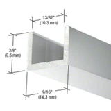CRL Frameless Shower Door Aluminum Regular U-Channel for 3/8" Thick Glass — SDCR38