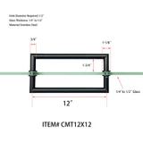 CMT, Round Tubing Mitered Corner Back to Back Pull Handle — CMT12X12