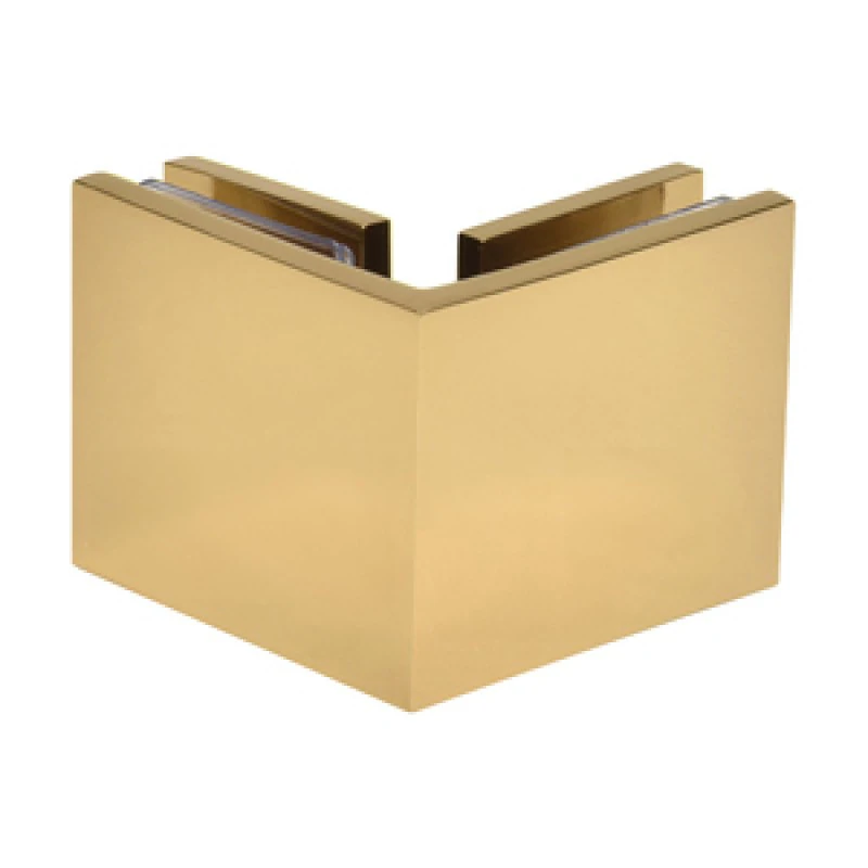 SGC90BR,CRL Polished Brass Square 90 Degree Glass-to-Glass Clamp — SGC90BR