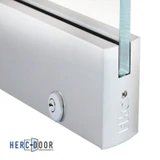 R4S12 with Lock, FHC 4" Square Door Rail 35-3/4" With Lock — R4S12 — Satin Anodized