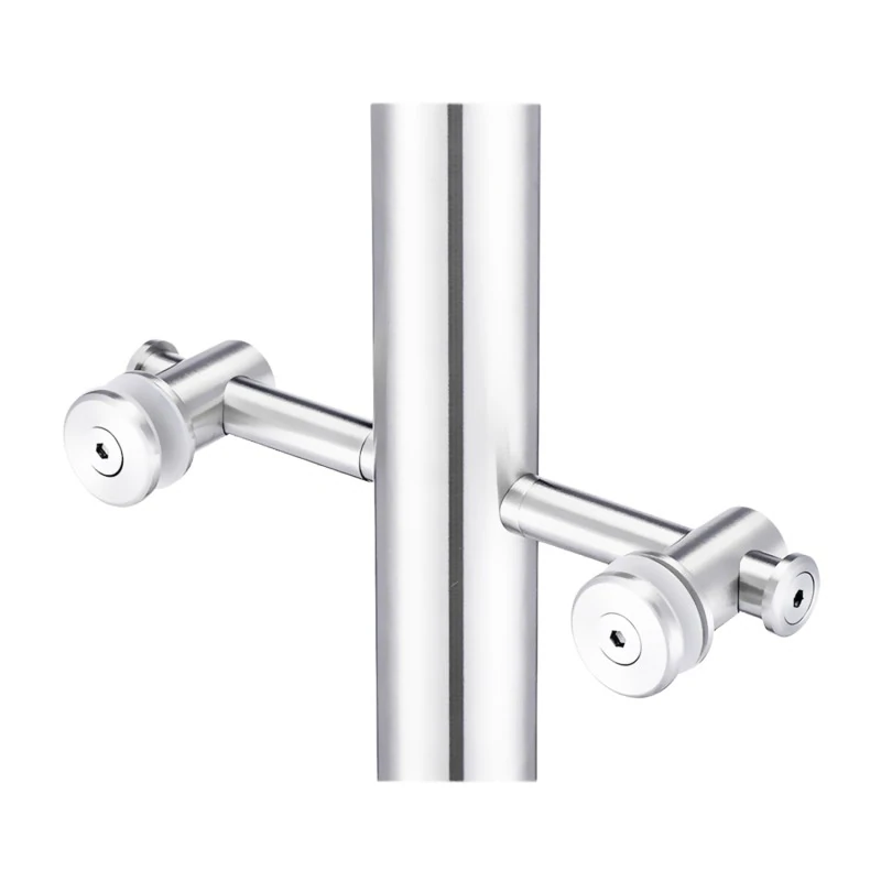 CRB51F, Double Arm Fixed, Fitting for 3/8"& 1/2" Thickness Glass — CRB51F — Polished Stainless