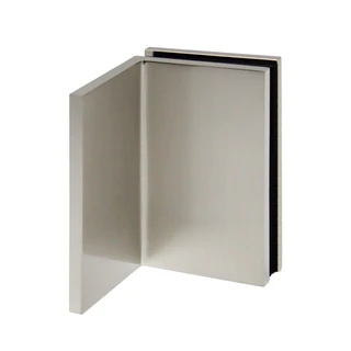 CSB290W,(2-R1) Shower Bracket with Cover, Offset Wall to Glass 90°, for 3/8" ~1/2" . Black Rubber Gaskets, — CSB290WBN