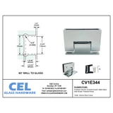 CV1E344, Adjustable Wall Mount Offset Back Plate Hinge for Shower Door — CV1E344