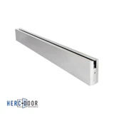 R4S12 without Lock, FHC 4" Square Door Rail 35-3/4" Without Lock - 1/2" Glass — R4S12 — Brushed Stainless