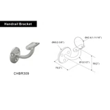 CHBR309, Stainless Steel Wall Mount Handrail Bracket For Round Tube