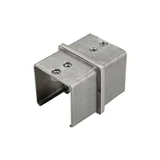 CC180-40X40, Tube to tube 180 degree connector for 1 1/2" x 1 1/2" slotted tube, Square — CC180-40X40 — Brushed Stainless Steel