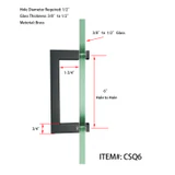 CSQ, Square Tubing Singled-Sided Pull Handle — CSQ6
