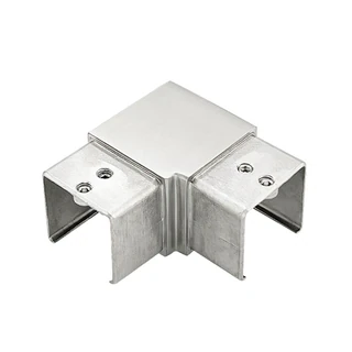 CE90-40X40, Tube to tube 90 degree Elbow for 1 1/2" x 1 1/2" slotted tube — CE90-40X40 — Polished Stainless Steel